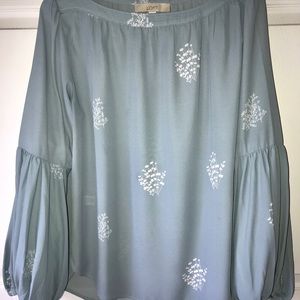 LOFT Floral, Balloon-sleeve Blouse